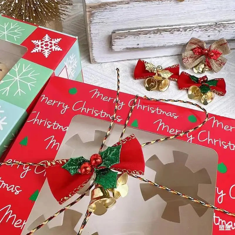 10 Pcs Festive Christmas Bells & Bows Set - Image 6