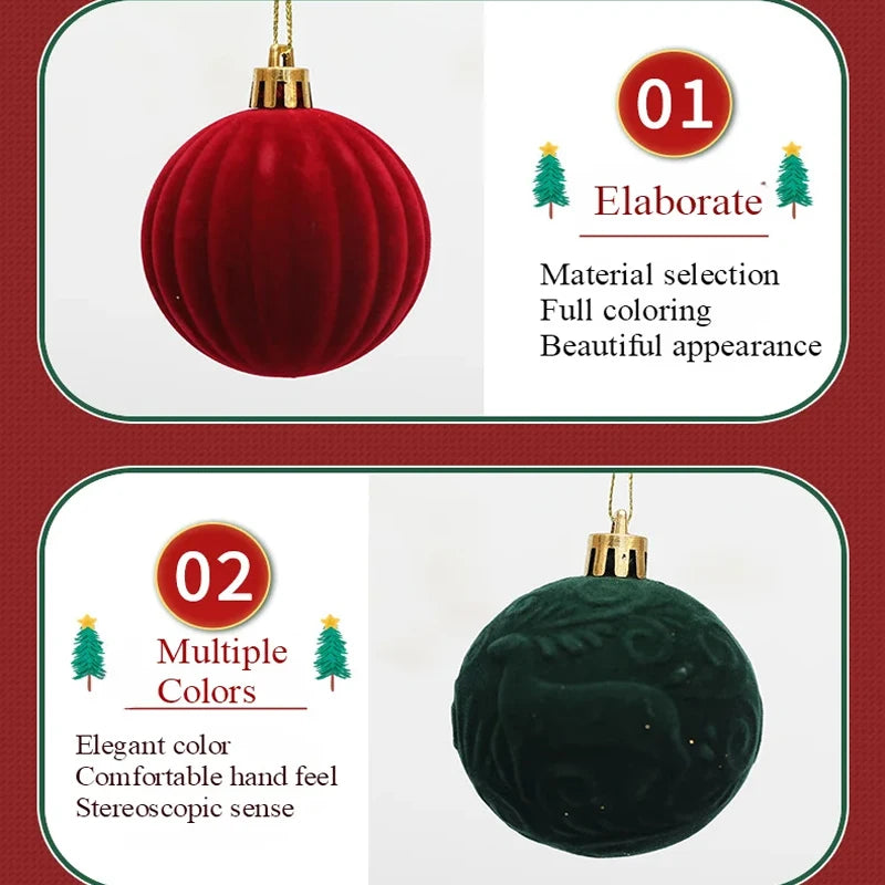 Elegant 12pcs Wine Red Christmas Ball Ornaments - Image 9