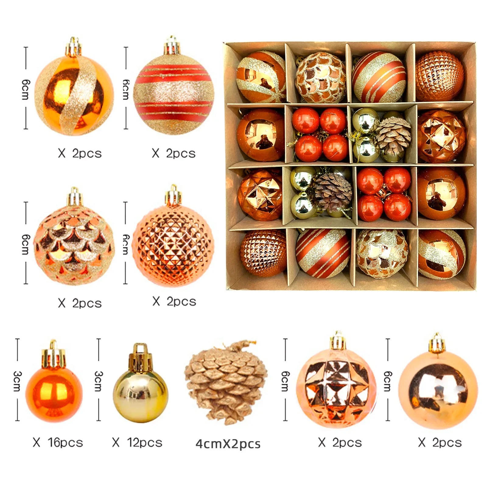 Large Golden Red Christmas Baubles for Festive Decor - Image 13