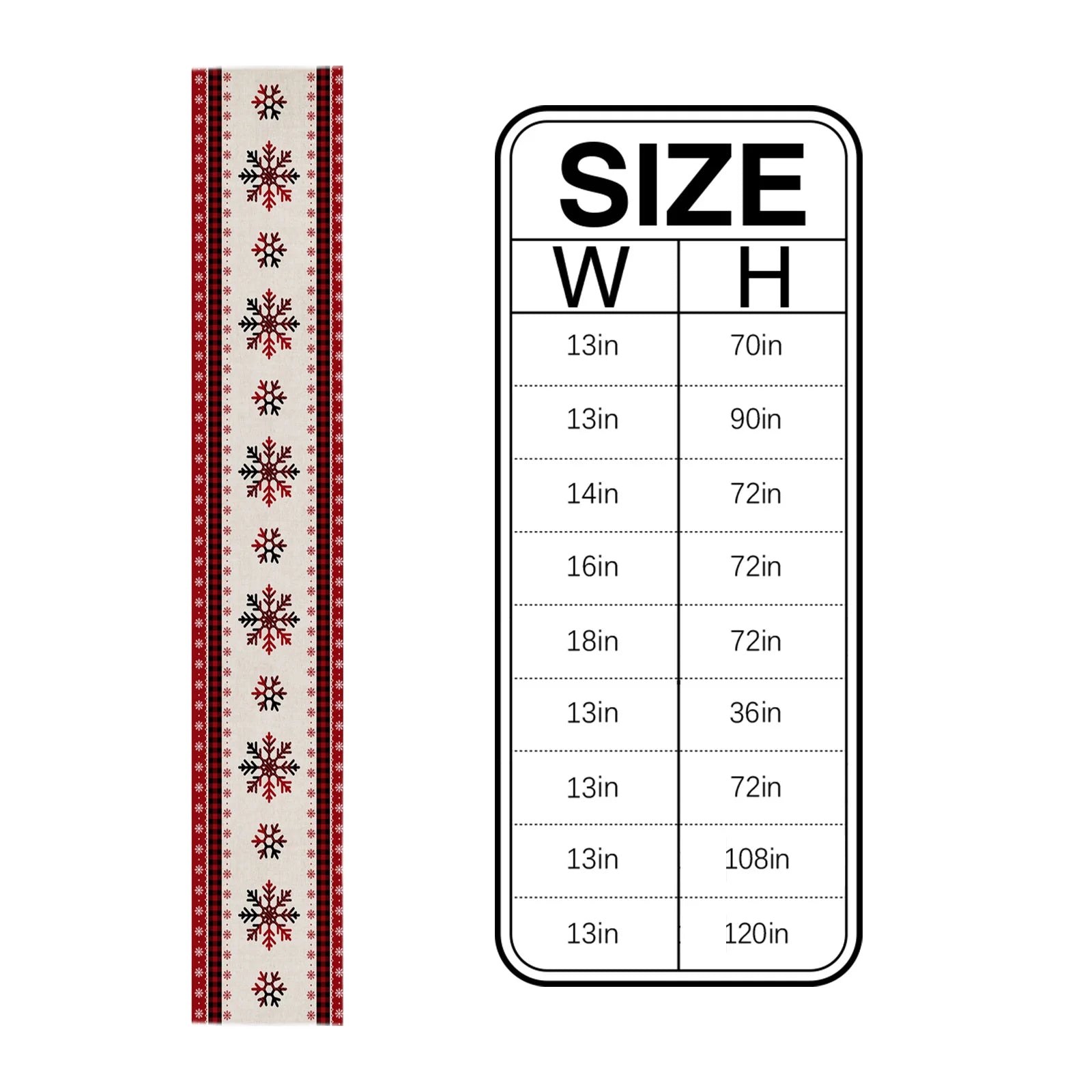 Christmas Red Plaid Snowflake Table Runner - Image 9