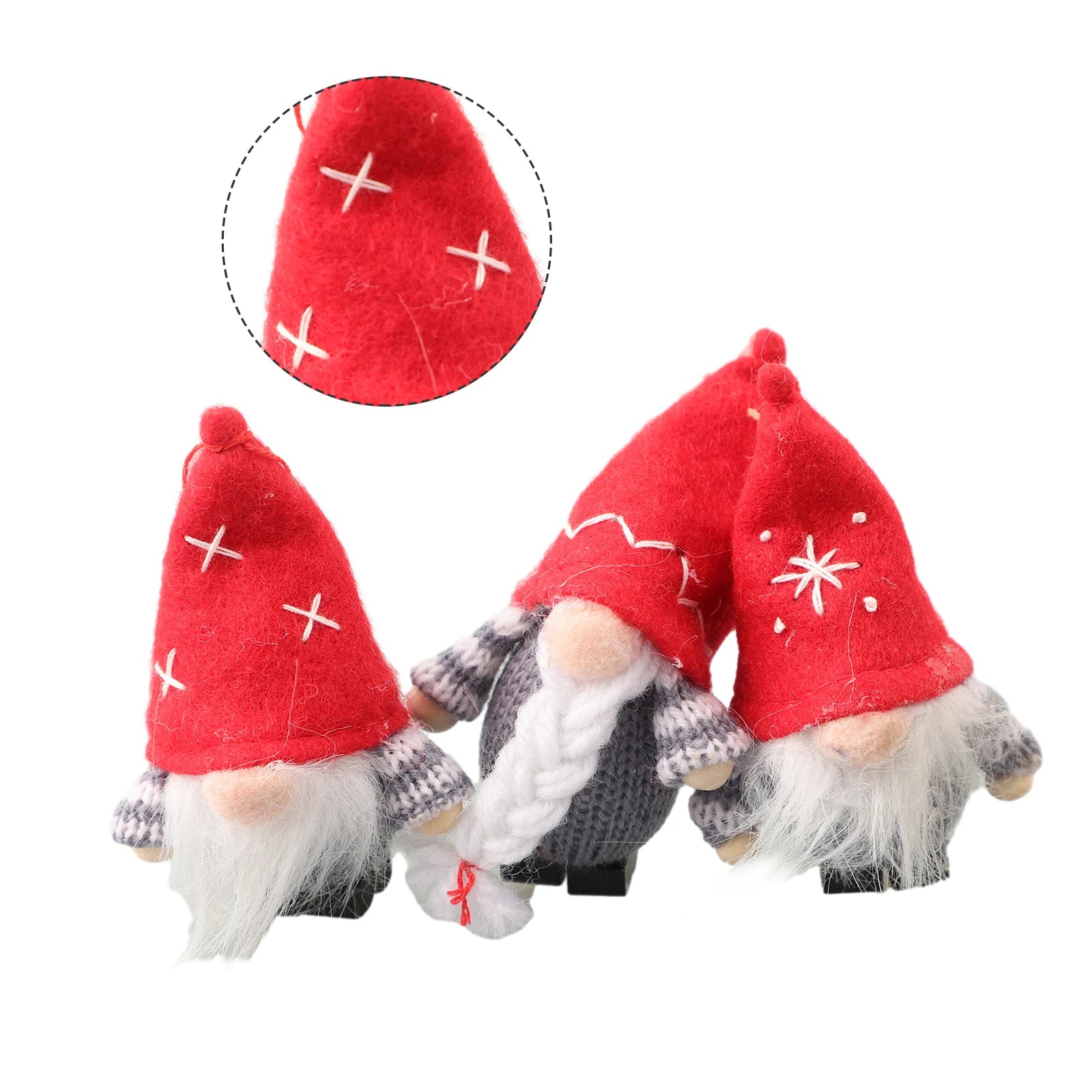 3pcs Christmas Plush Faceless Doll Ornaments - Image 4