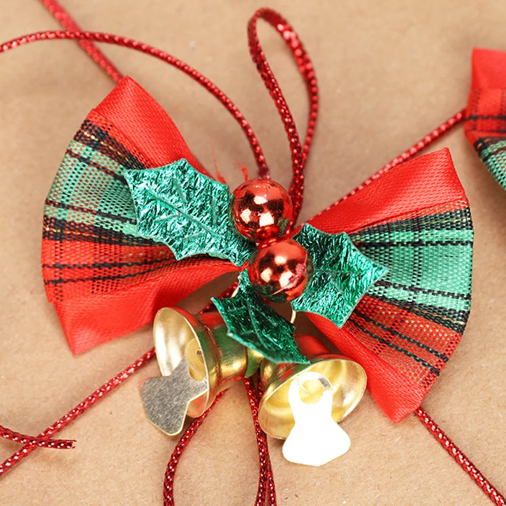 10PCS Festive Christmas Tree Bow Ornaments - Image 15