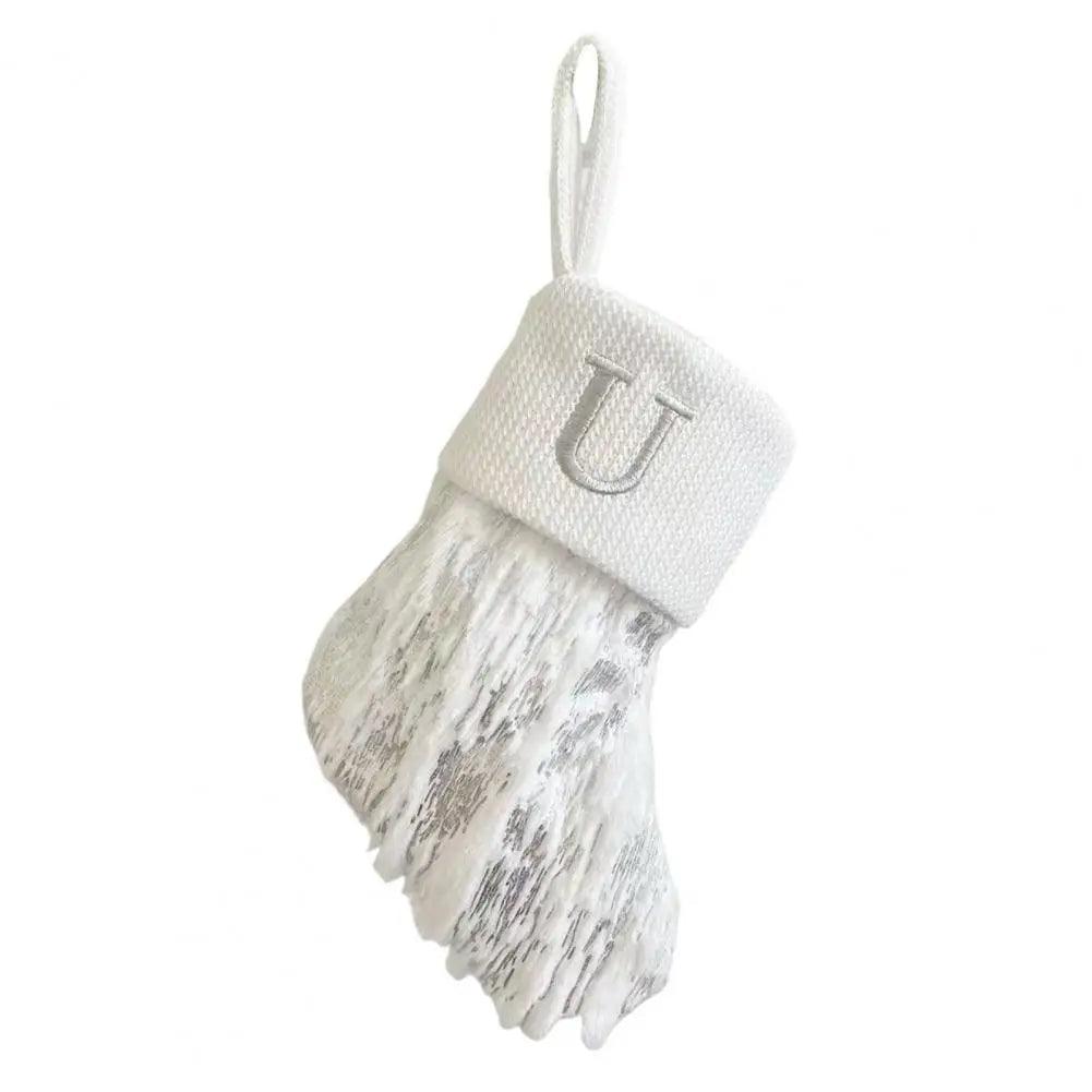 Embroidered White Christmas Stocking for Cheerful Decor - Image 20