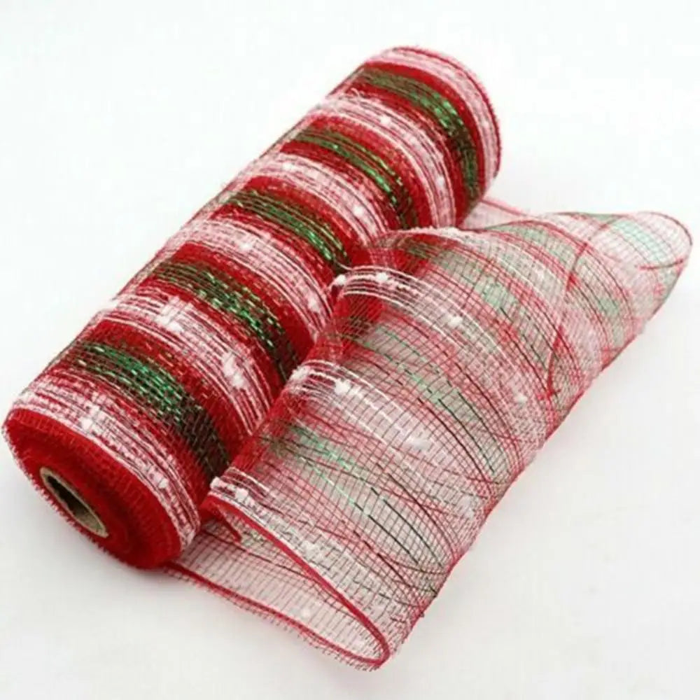 Festive 26CM Mesh Ribbon for Christmas Decor - Image 2