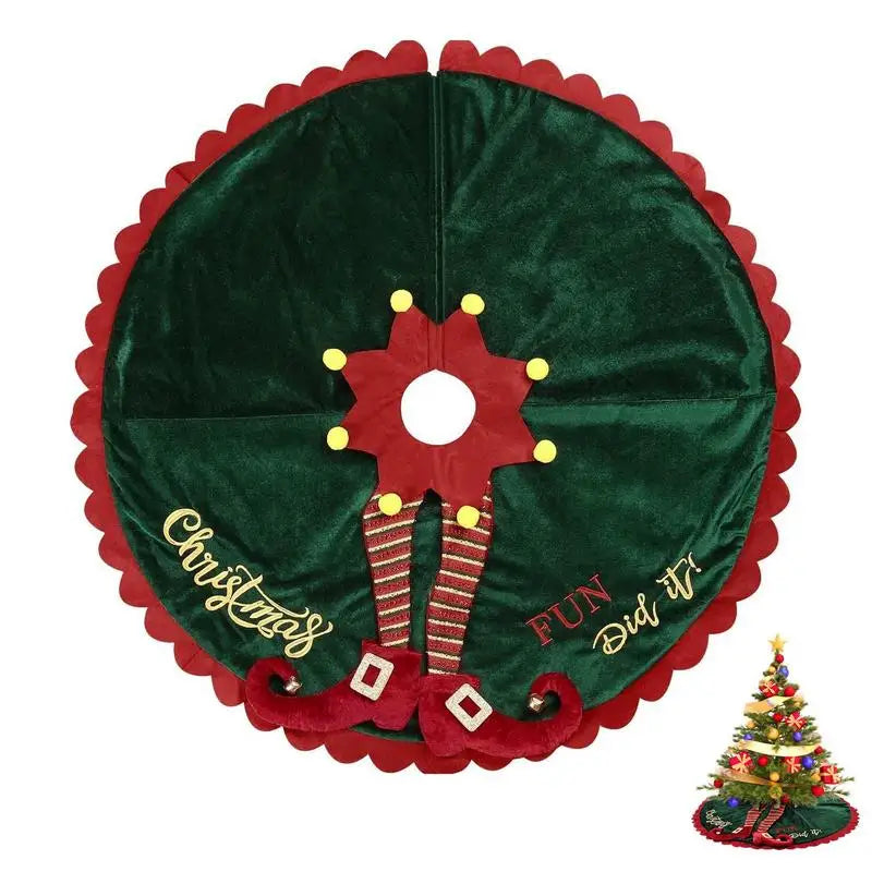Festive Red & Green Fairy Leg Tree Skirt