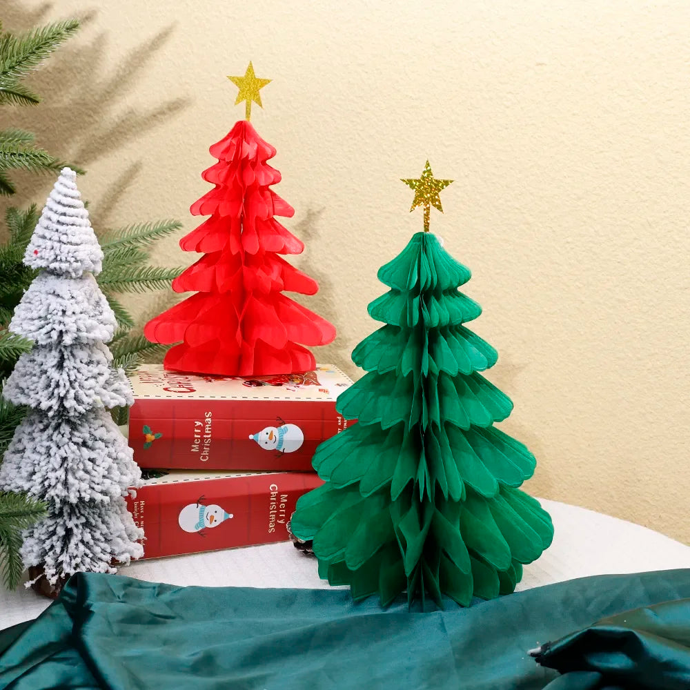 Festive Honeycomb Christmas Ornaments – Red & Green - Image 20