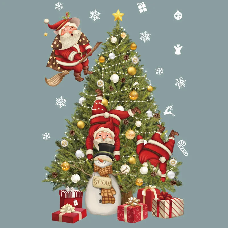 Festive Christmas Window Stickers: Santa & Tree Decor - Image 14