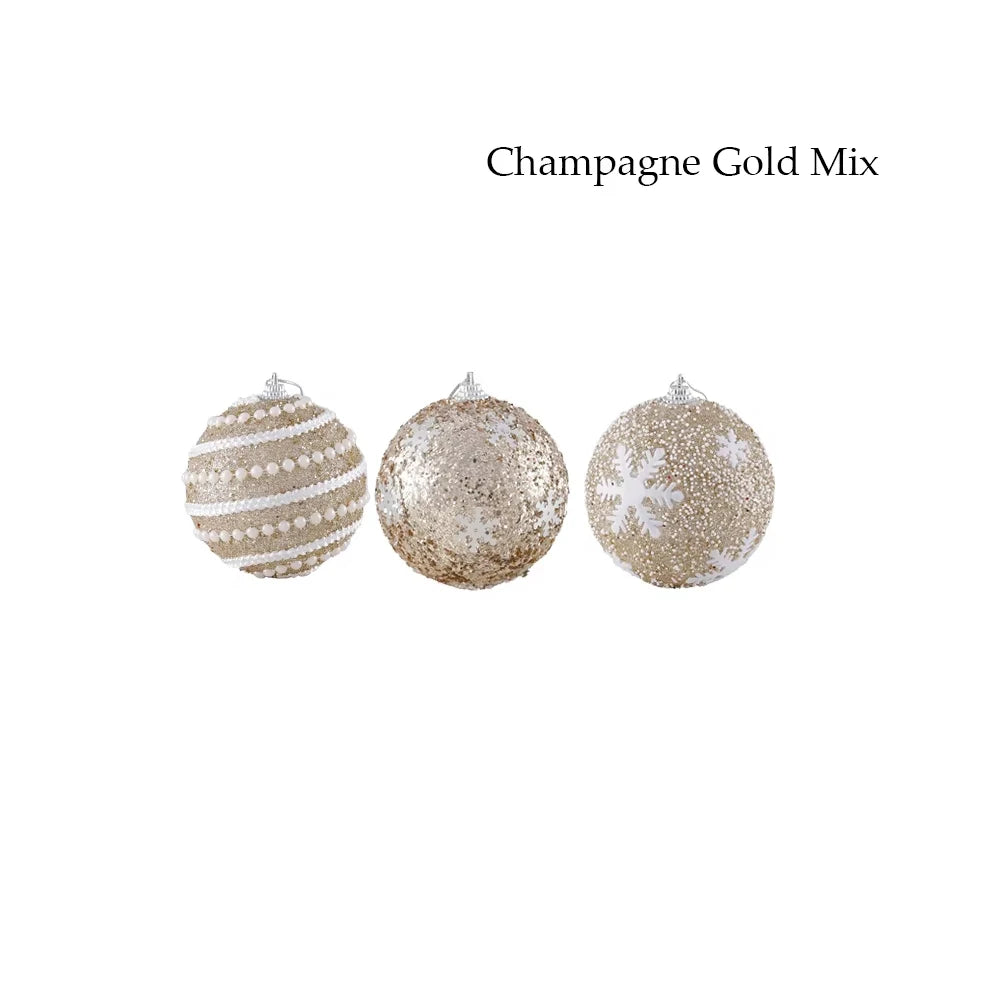 Elegant Rose Gold Christmas Ball Ornaments - 4pcs - Image 20