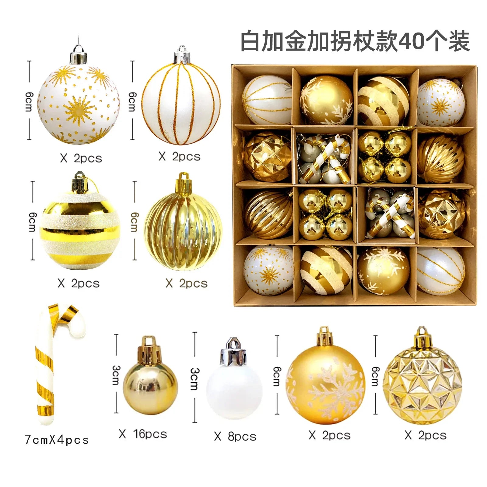 Large Golden Red Christmas Baubles for Festive Decor - Image 16