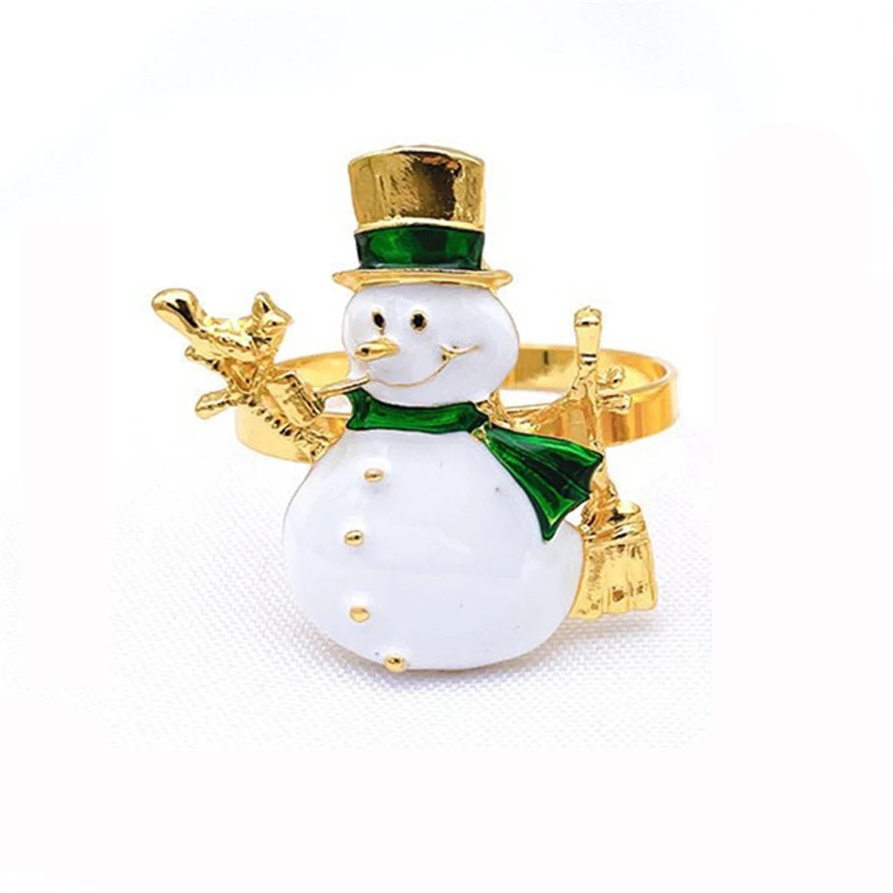 6 Festive Gold Christmas Napkin Rings Set - Image 21