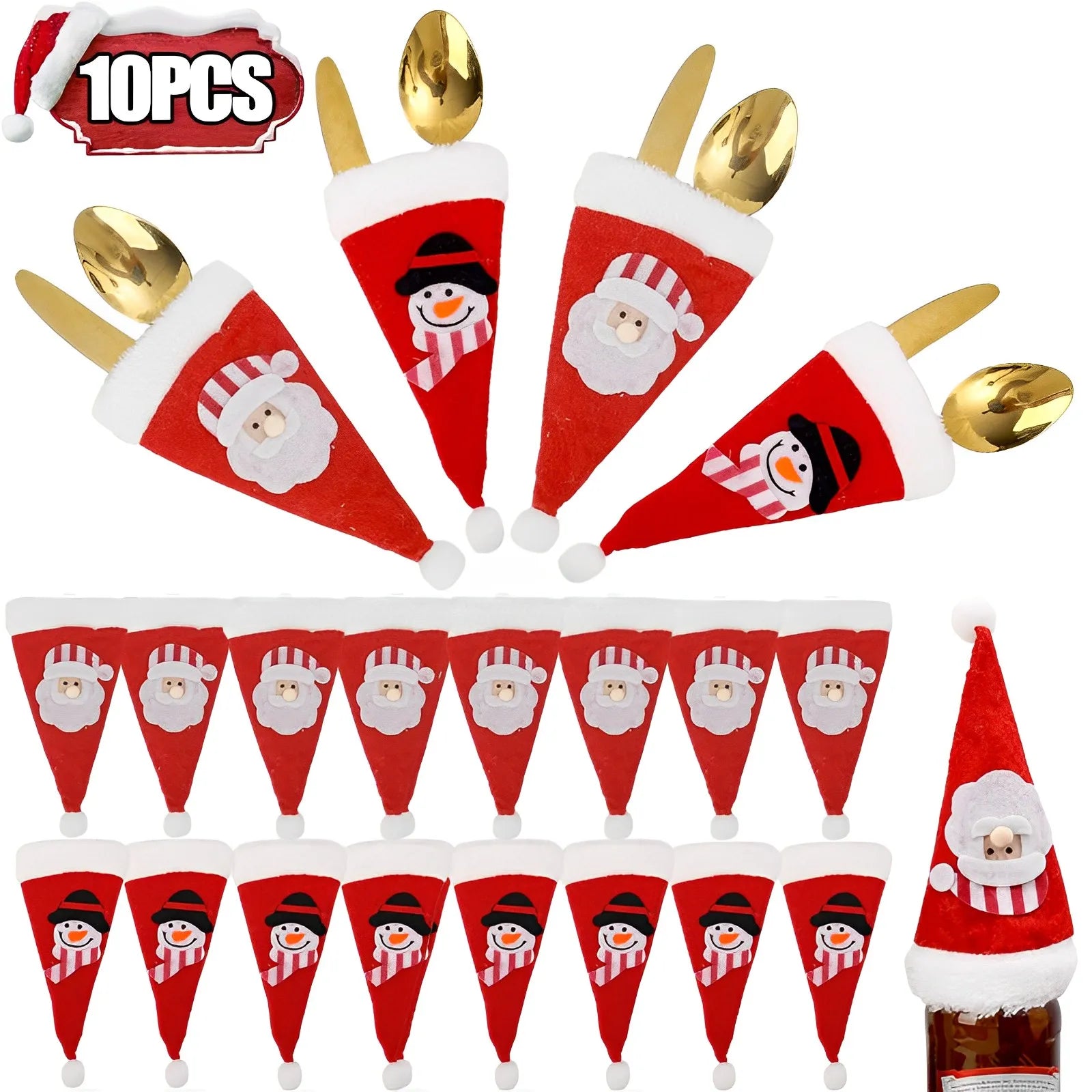 Festive Christmas Cutlery Holder Bag for Holiday Decor - Image 13