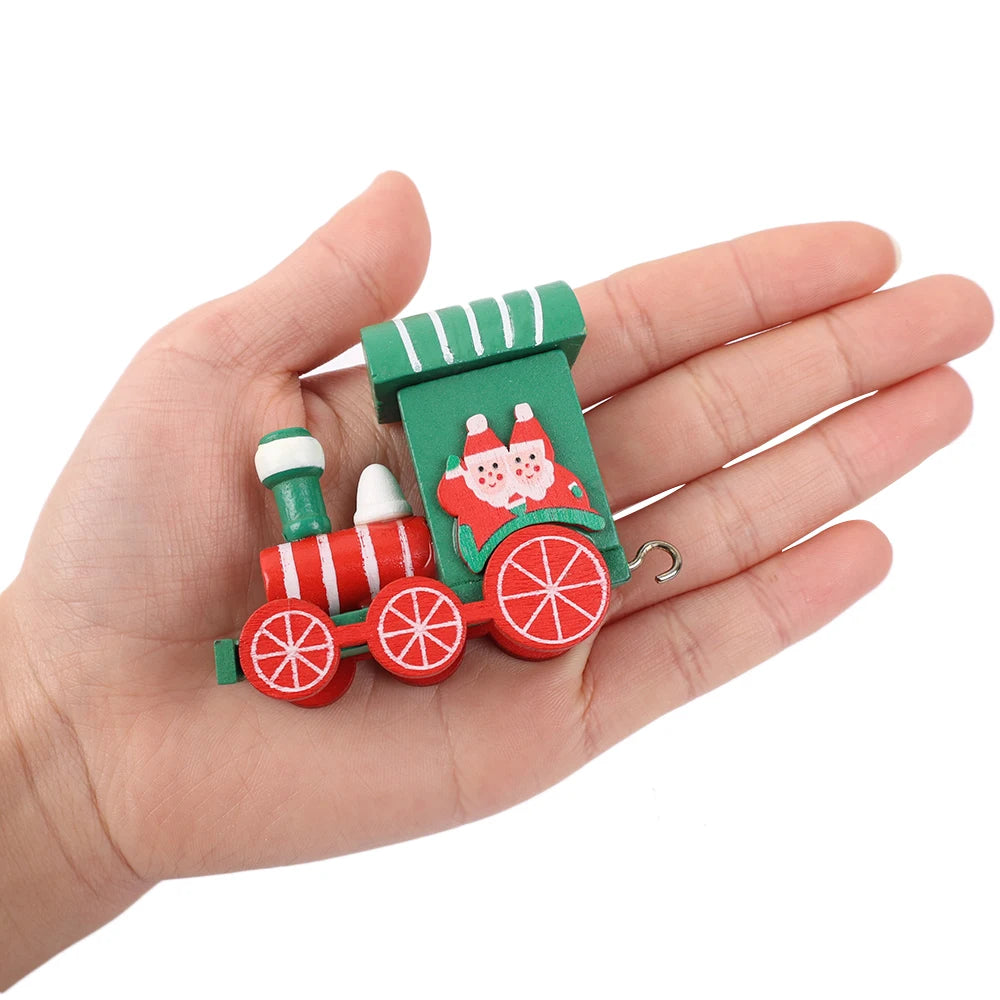 Charming Wooden Train Ornaments for Christmas Decor - Image 11