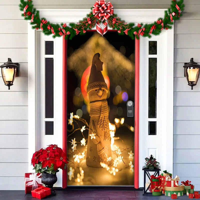 Festive Santa Gingerbread House Door Cover - Image 12