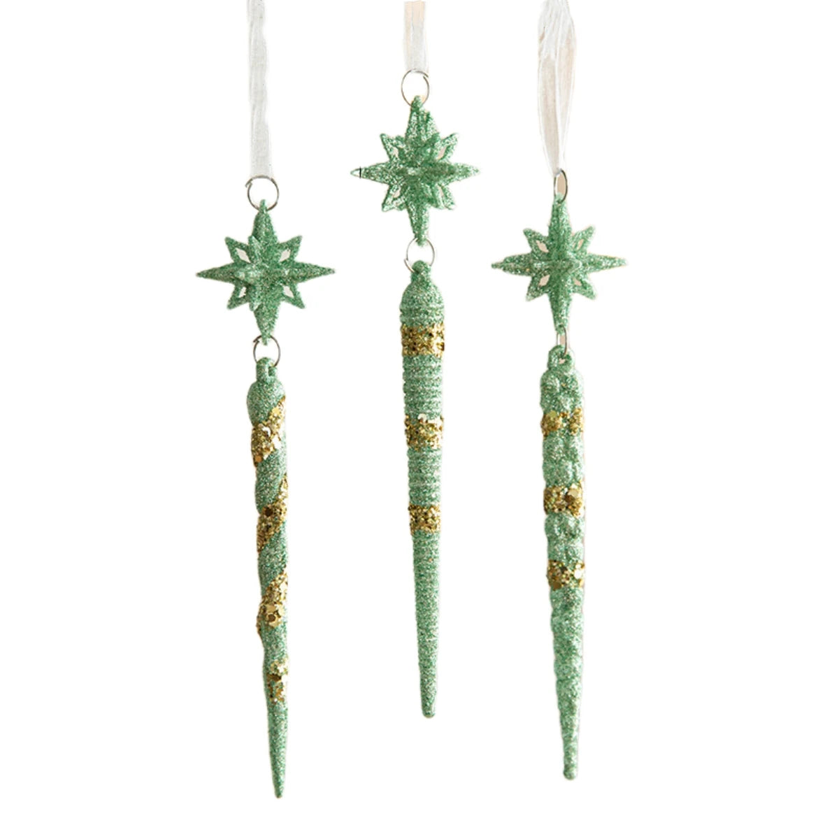 Charming Green Snowflake Bell Christmas Ornaments - Image 35