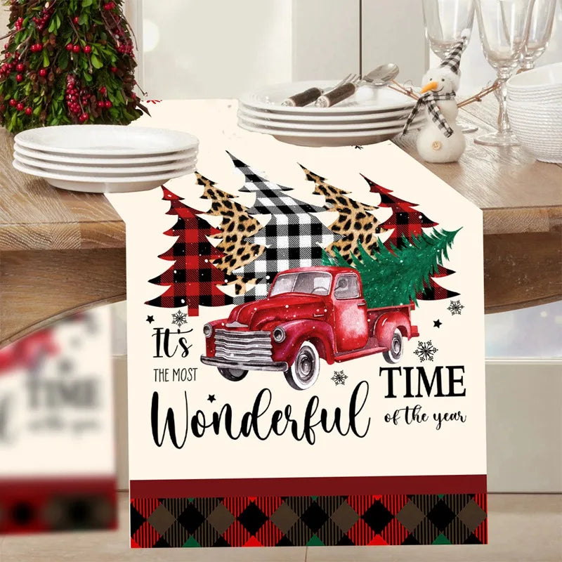 Festive Red Floral Table Runner for Christmas - Image 27
