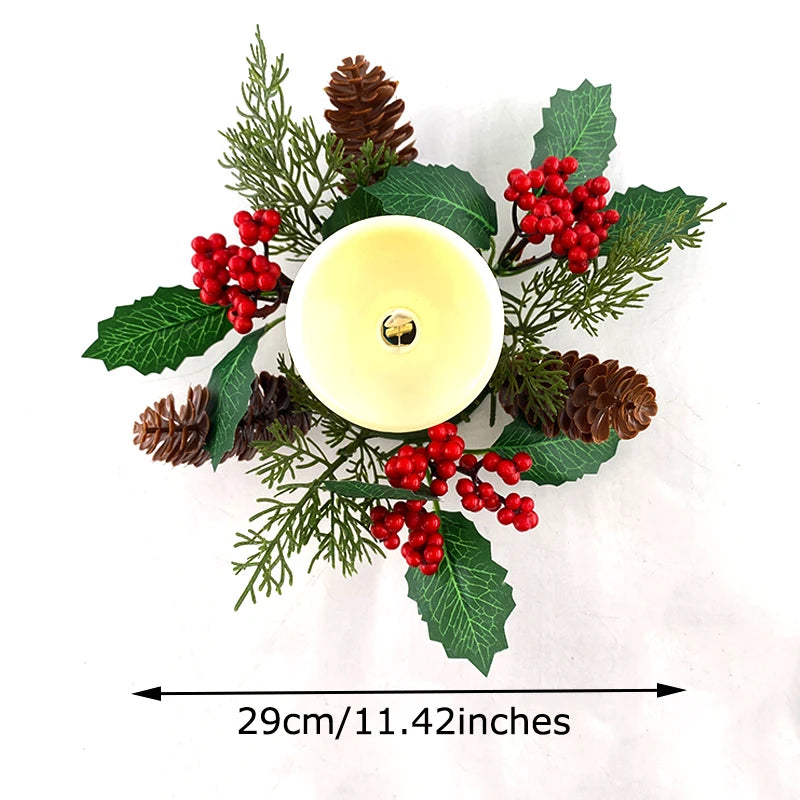 Festive Red Berry & Pinecone Christmas Wreath - Image 9