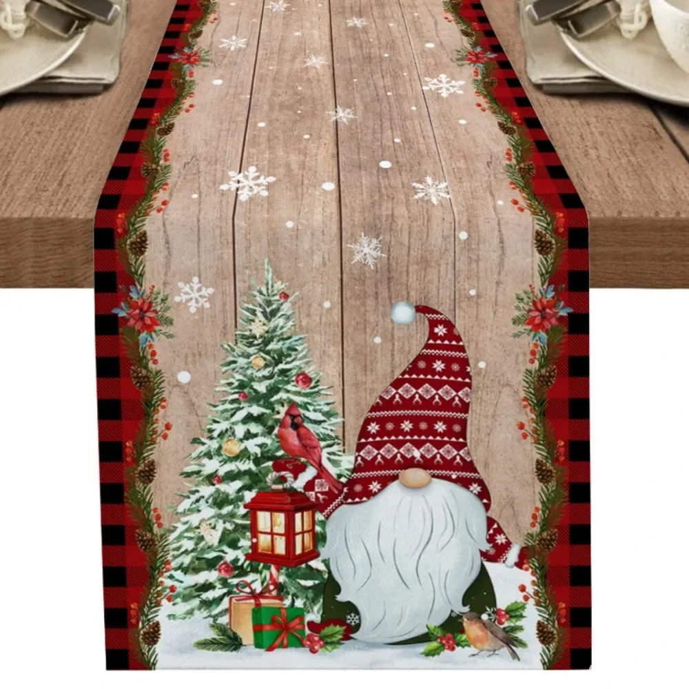 Charming Snowman Christmas Table Runner Decor