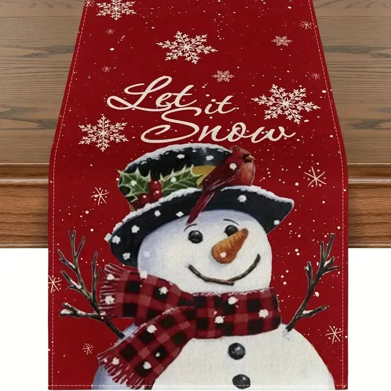 Charming Snowman Christmas Table Runner for Dining - Image 35