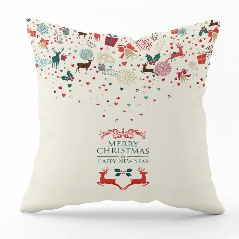 Festive Santa Claus Snowman Decorative Pillow Cover - Image 28