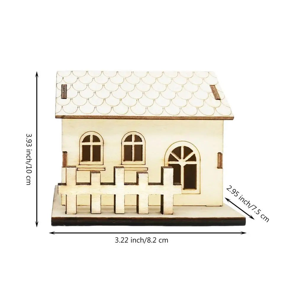 Mini LED Wooden House for Festive Christmas Decor - Image 4