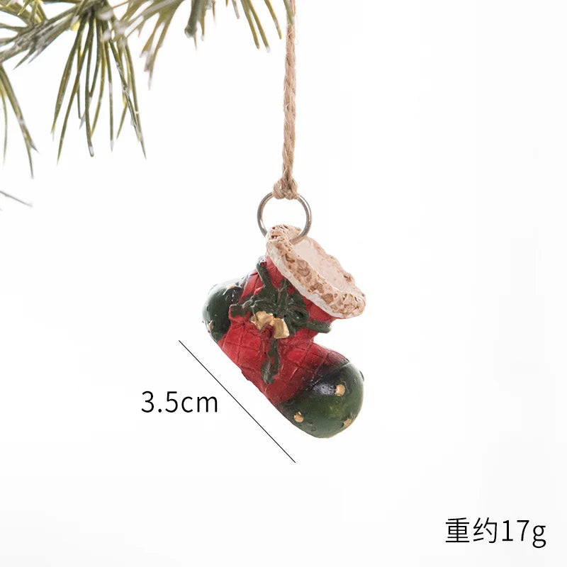 Festive Resin Christmas Sock & Snowman Ornaments - Image 26