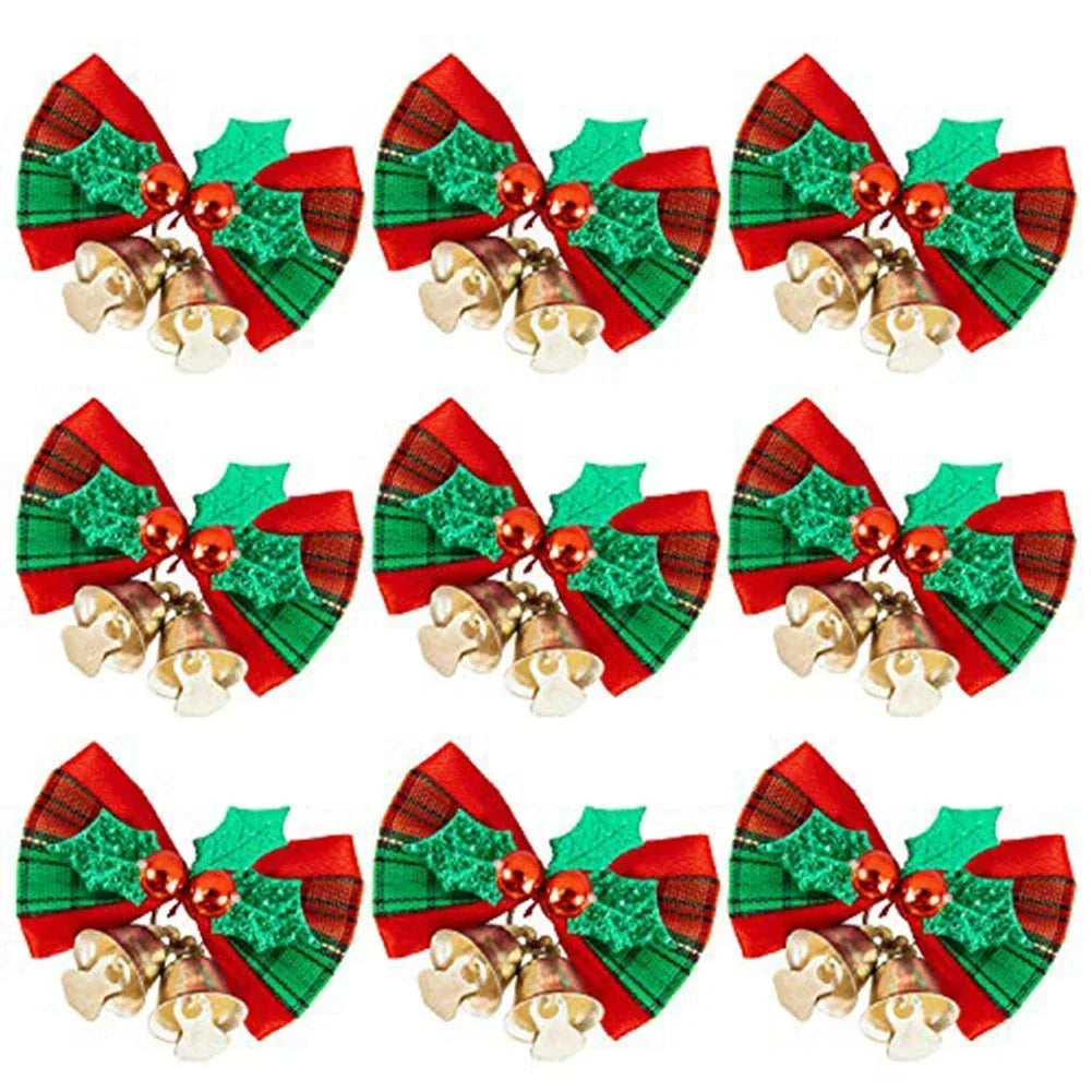 10PCS Festive Christmas Tree Bow Ornaments