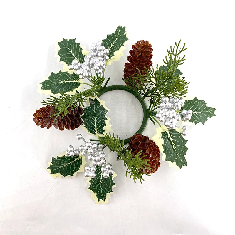Festive Red Berry & Pinecone Christmas Wreath - Image 4
