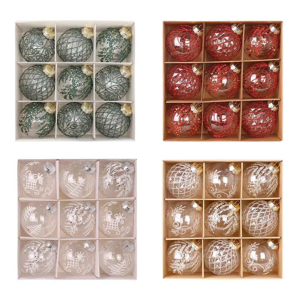 Wine Red Christmas Ball Ornaments - 9pcs Set - Image 5