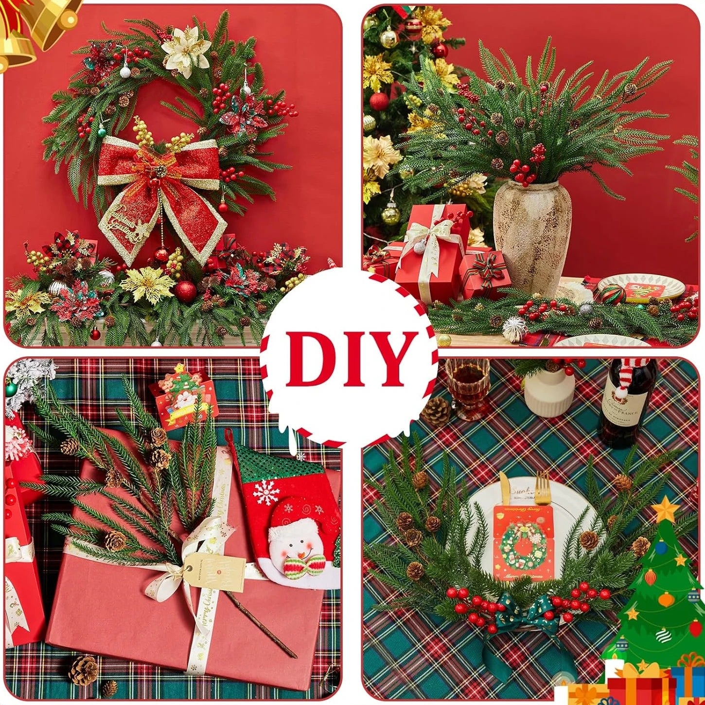 6-16PCS Christmas Pine Branches with Cones for DIY Decor - Image 11