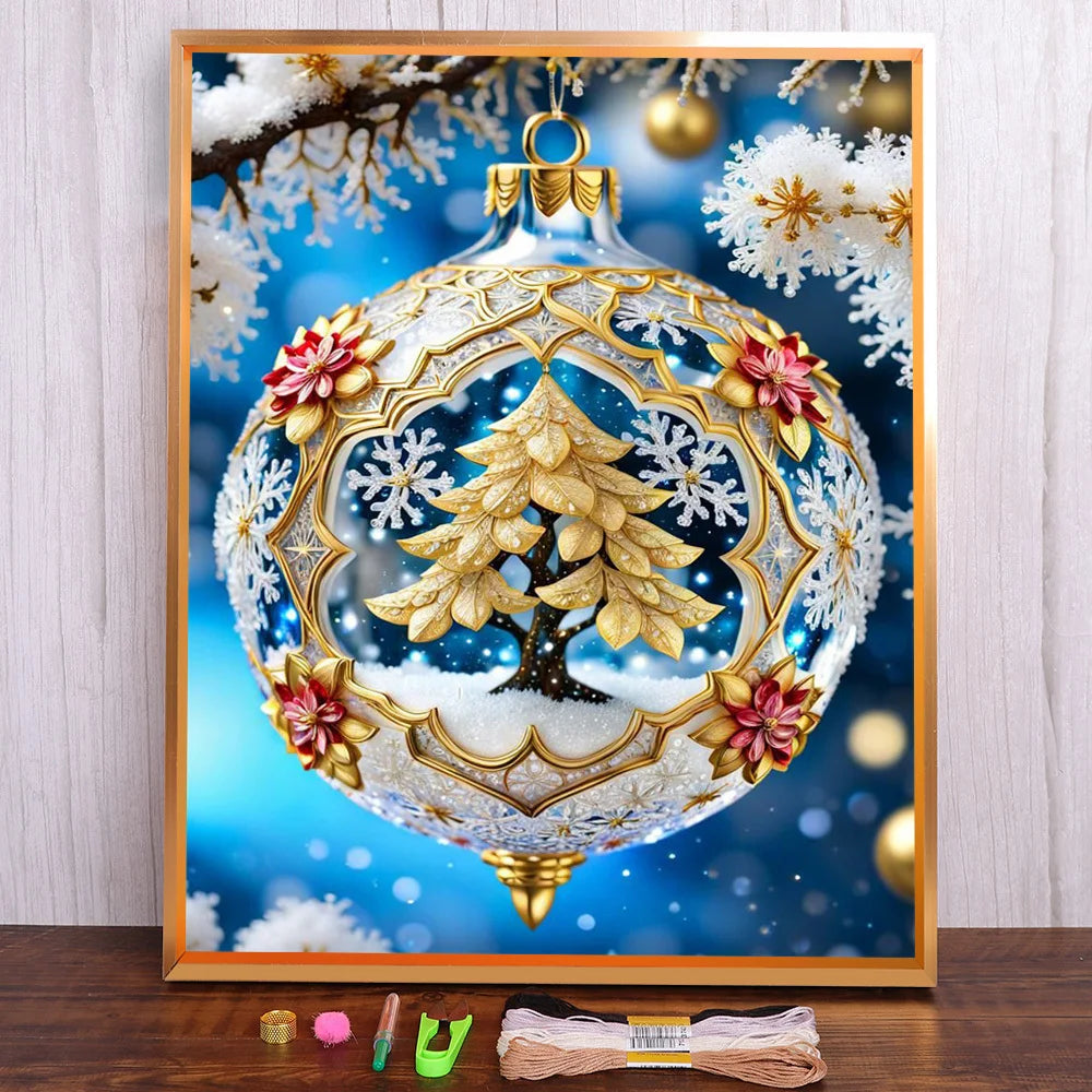 Festive Cross-Stitch Kit for Christmas Tree Decor - Image 16