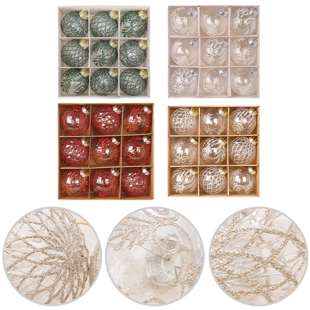 Wine Red Christmas Ball Ornaments - 9pcs Set - Image 7