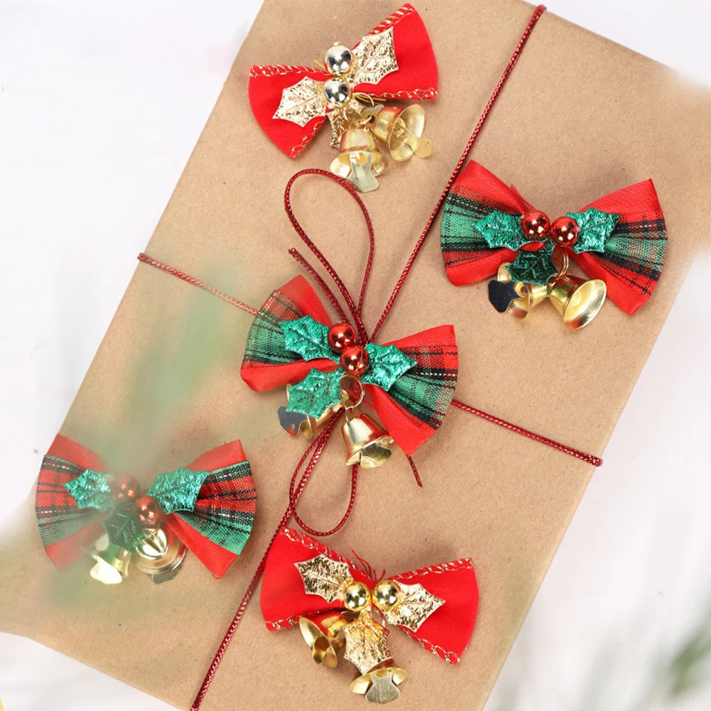 10PCS Festive Christmas Tree Bow Ornaments - Image 13