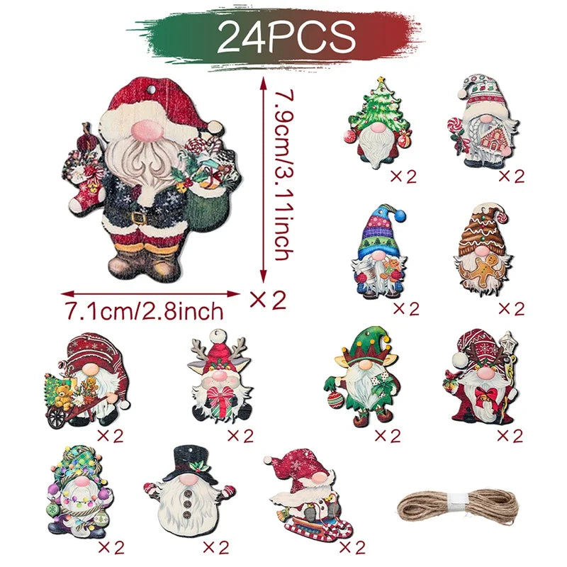 Charming Wooden Snowman Christmas Ornament Decoration - Image 4