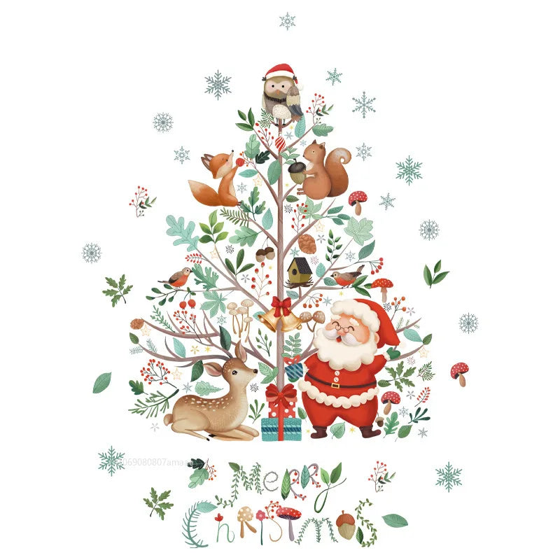 Festive Santa & Tree Christmas Window Stickers - Image 7