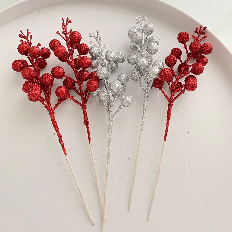 28CM Glittering Christmas Flower Decorations - 1 to 3pcs - Image 40