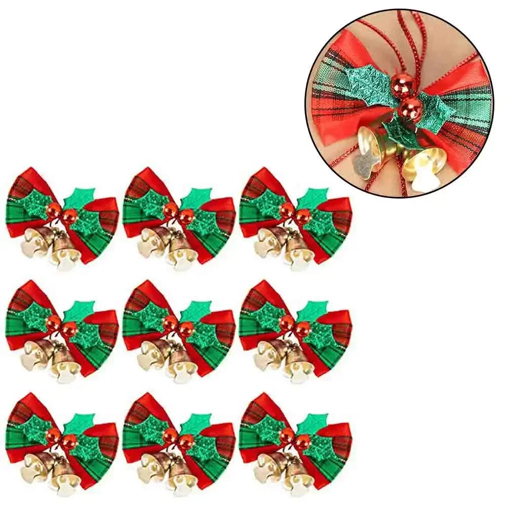 10PCS Festive Christmas Tree Bow Ornaments - Image 2