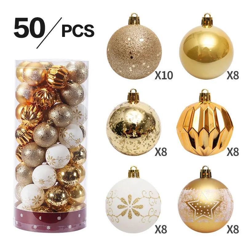 50Pcs Festive Green & Red Christmas Ornaments - Image 5