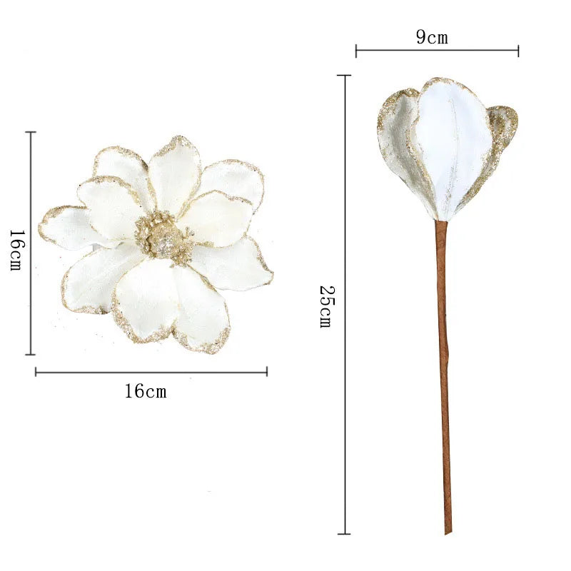 28CM Glittering Christmas Flower Decorations - 1 to 3pcs - Image 6