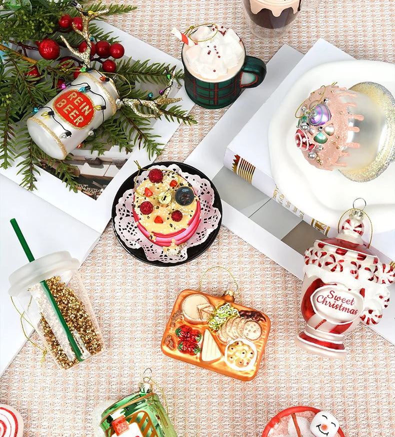 Festive Glass Ice Cream Pendant Christmas Ornaments - Image 20