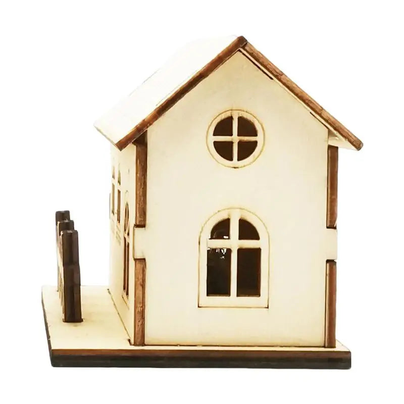 Mini LED Wooden House for Festive Christmas Decor - Image 3