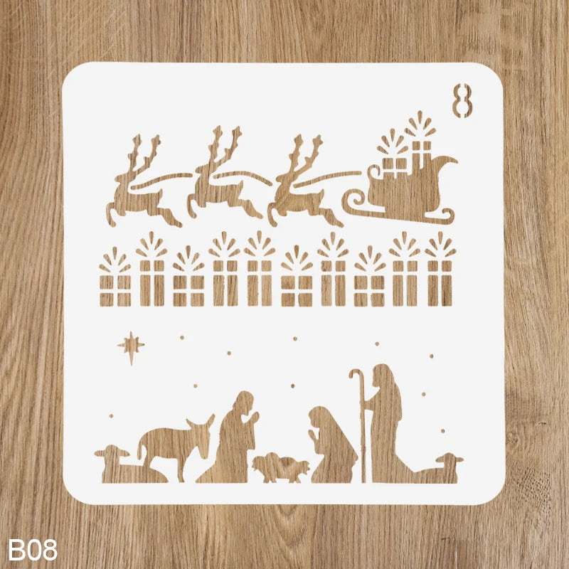 Festive Santa Snowflake Card Embossing Template - Image 8