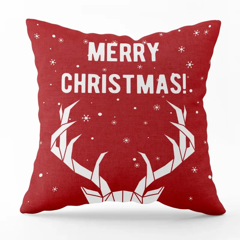 Festive Santa Claus Snowman Decorative Pillow Cover - Image 38