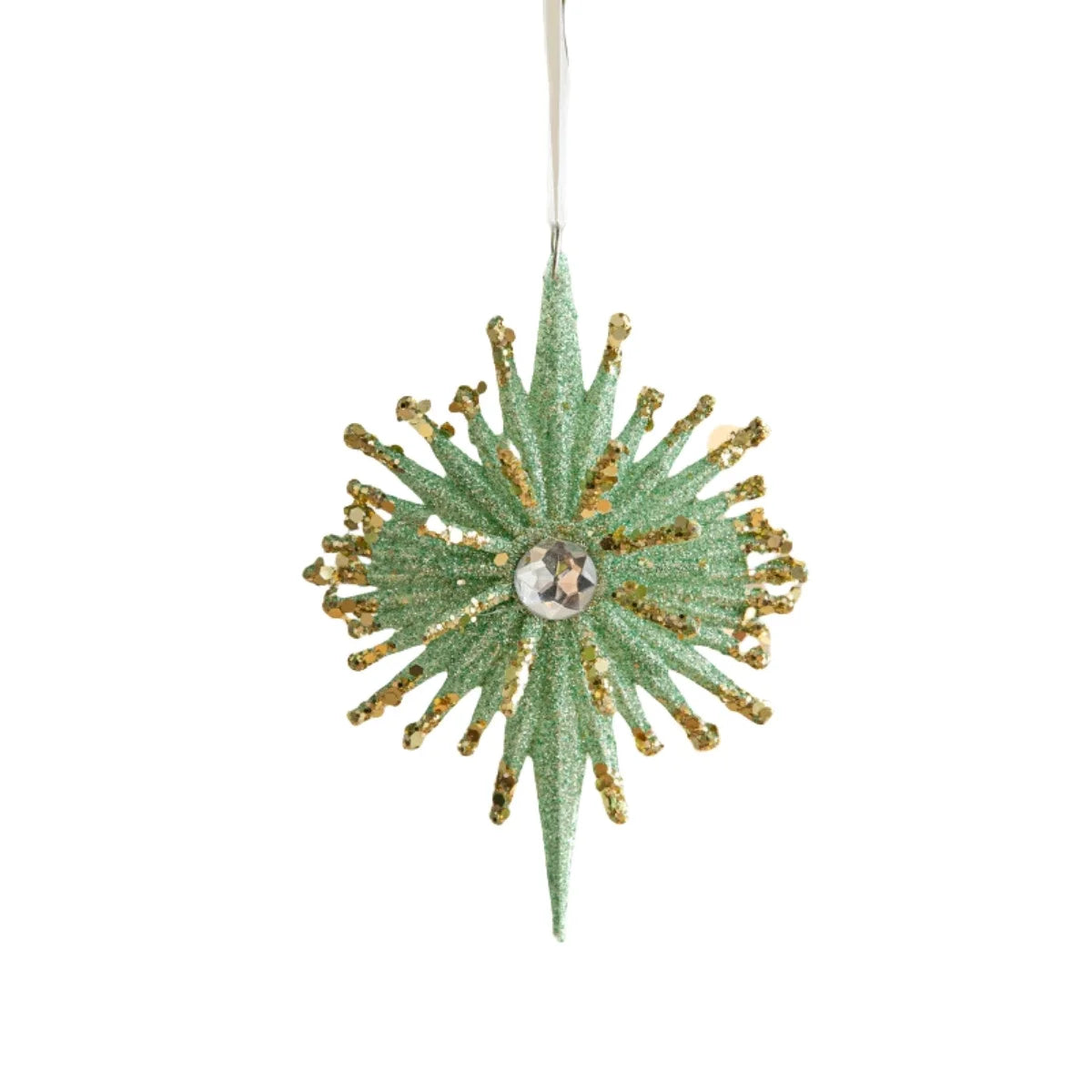 Charming Green Snowflake Bell Christmas Ornaments - Image 9