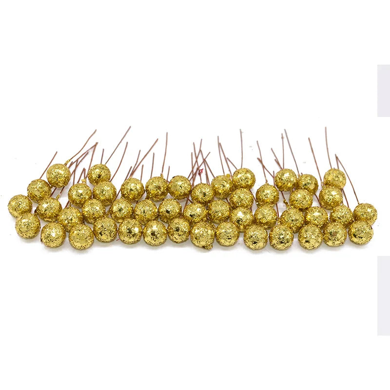 50PCS Glittering DIY Christmas Flower Decorations - Image 8