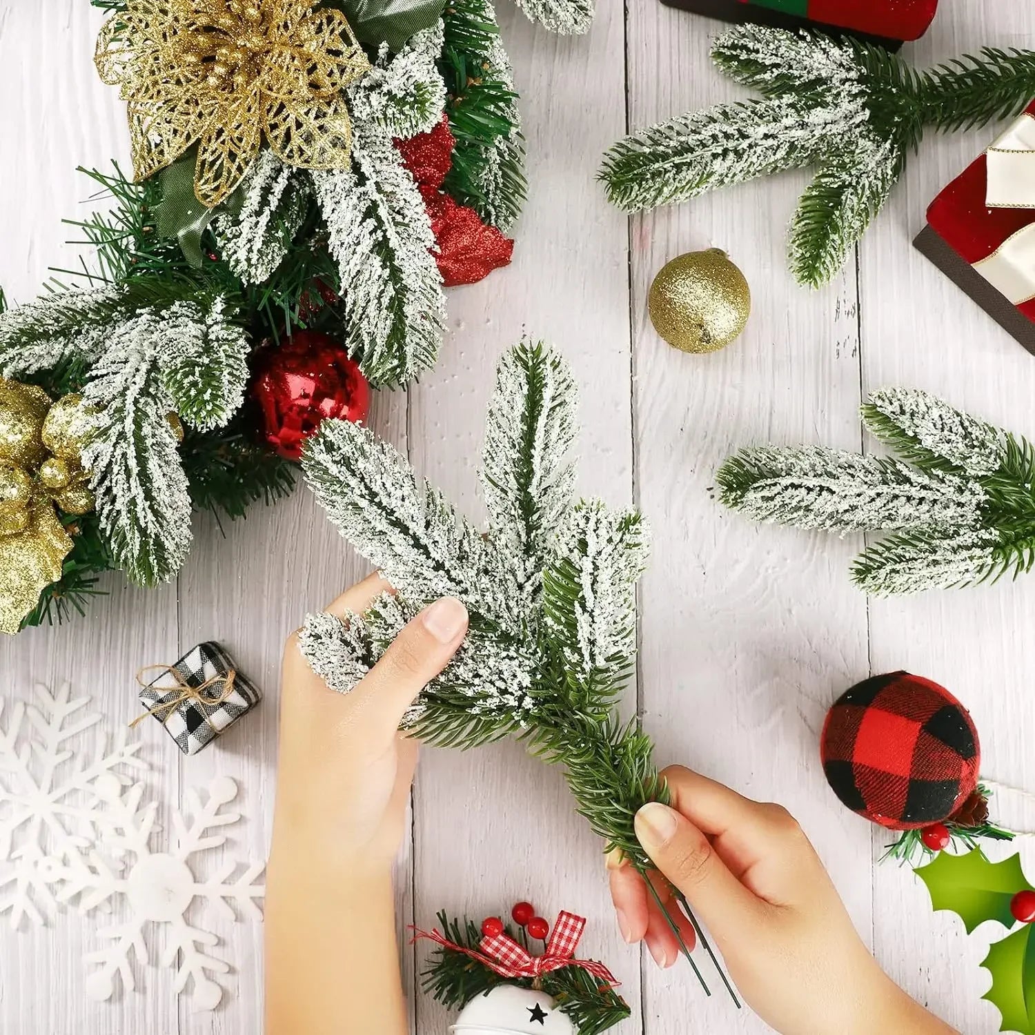 10/5Pcs Snowy Pine Branches for Christmas Decor - Image 21