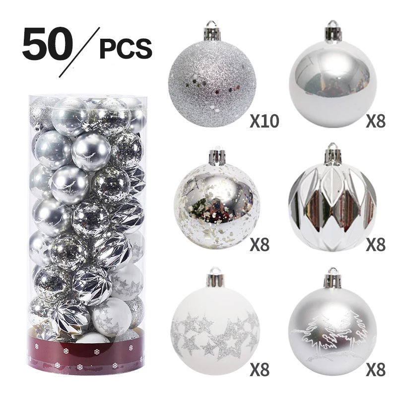 50Pcs Festive Green & Red Christmas Ornaments - Image 2