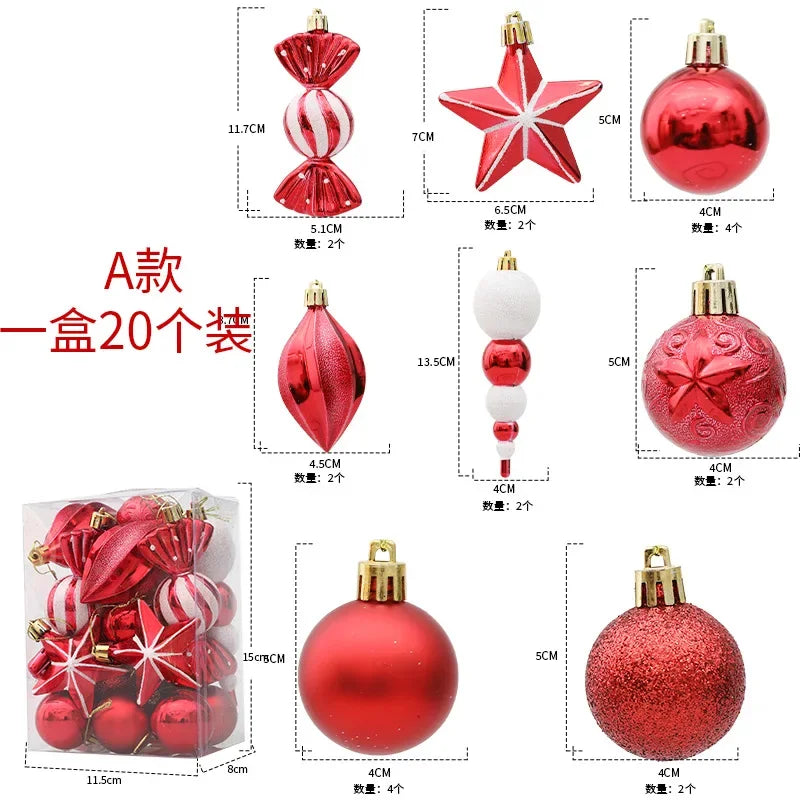20Pcs Rose Gold Christmas Tree Ornaments Set - Image 4