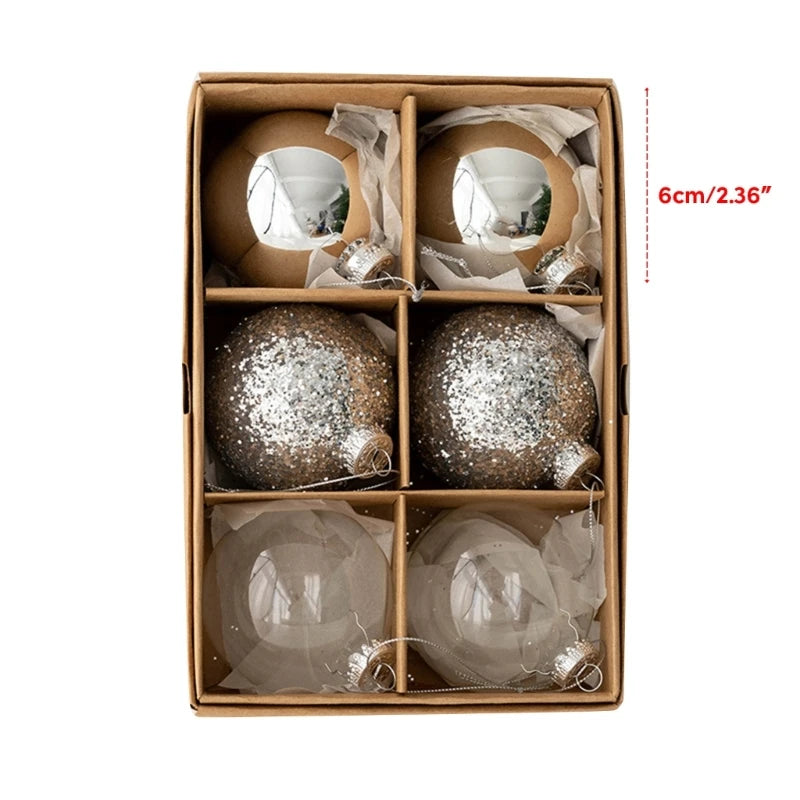 Elegant 6-Pc Glass Christmas Ball Ornaments Set - Image 10