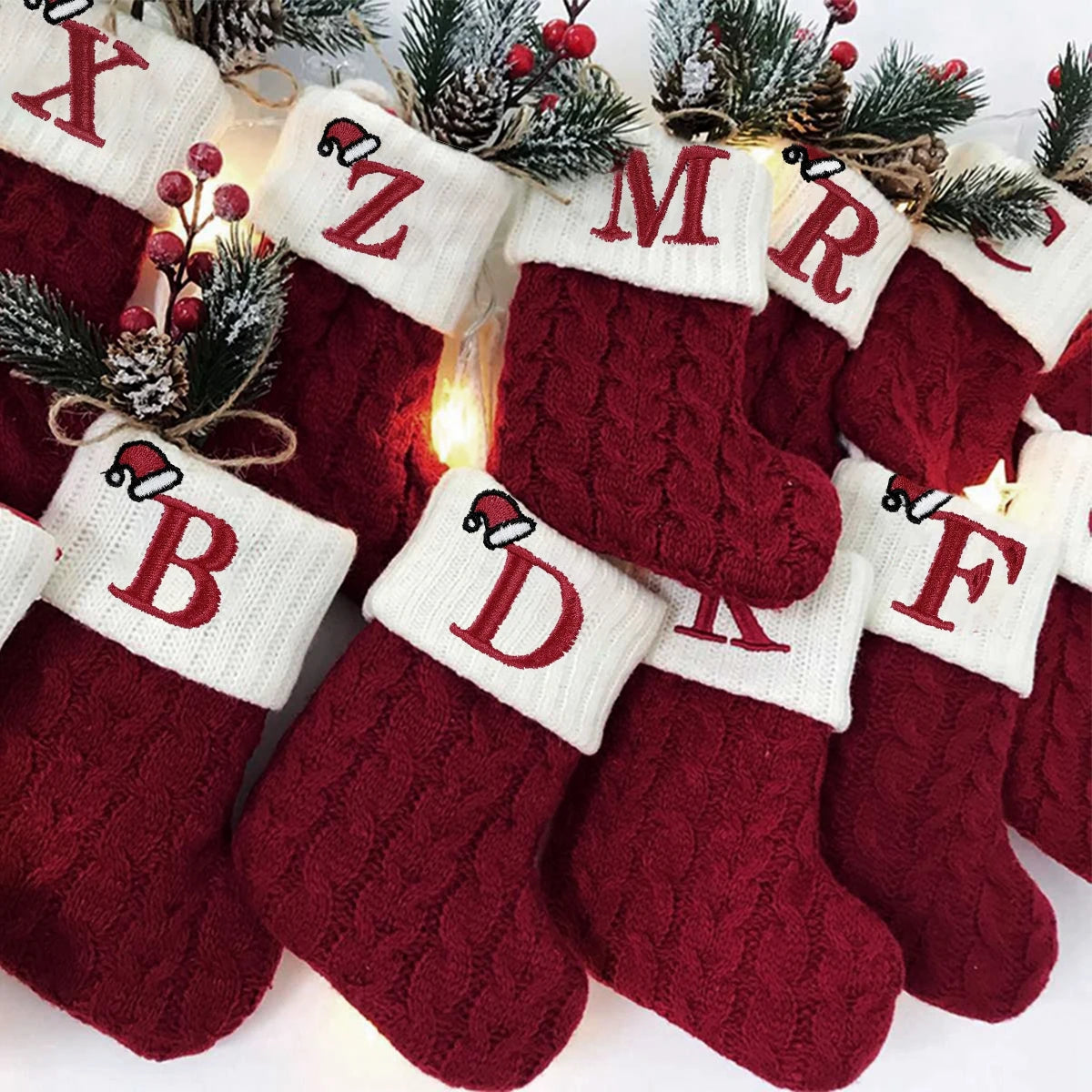 Cozy Christmas Alphabet Knitting Socks Ornaments - Image 3