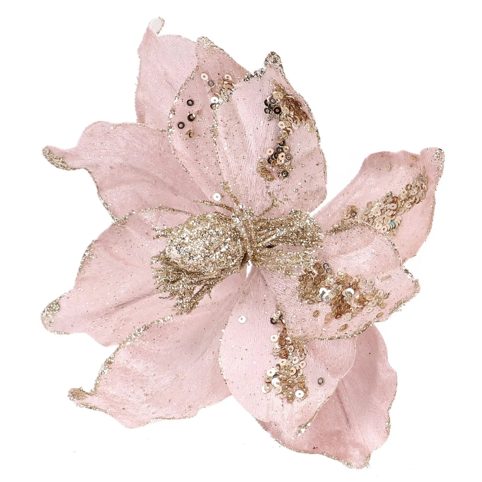 Sparkling Christmas Poinsettia Hanging Tree Decor - Image 20